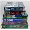 Image 1 : BOX W/ 6 SETS OF UNOPENED PUZZLES: 2000 PCS ETC.
