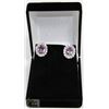 Image 1 : #14-GENUINE PURPLE AMETHYST & CZ  EARRINGS