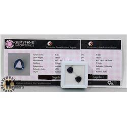 2-MATCHING PAIR BLUE SAPPHIRE GEMSTONE 3.70CT