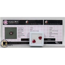 12-MATCHING PAIR RED RUBY GEMSTONE  2.80CT