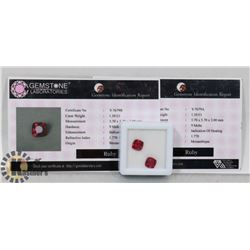 11-MATCHING PAIR RED RUBY GEMSTONE  2.20CT