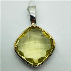 BRASS LEMON TOPAZ PENDANT