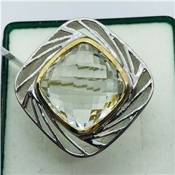 BRASS GREEN AMETHYST MEN'S RING