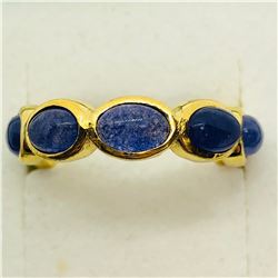 GOLD PLATED SILVER TANZANITE RING