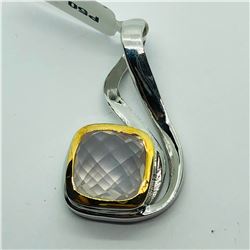 BRASS ROSE QUARTZ PENDANT