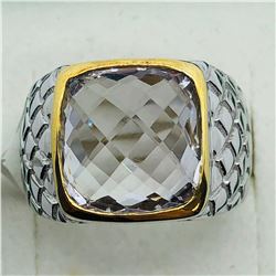 BRASS PINK AMETHYST MEN'S RING