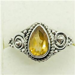 SILVER CITRINE RING