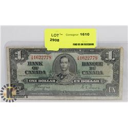 1937 CANADIAN 1 DOLLAR BANK NOTE