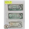 Image 1 : LOT OF 3 CANADA $1 BILLS, 1954, 1967, 1973