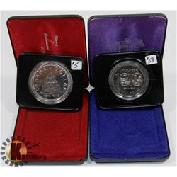 LOT OF 2 CANADA $1 COINS, 1974, 1976 SILVER