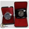 Image 1 : LOT OF 2 CANADA $1 COINS, 1970, 1980 SILVER