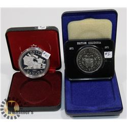 LOT OF 2 CANADA $1 COINS, 1971, 1981 SILVER