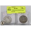 Image 1 : LOT OF 2 CANADA SILVER 50 CENT COINS 1946, 1947