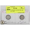 Image 1 : LOT OF 2 CANADA 10 CENT SILVER COINS 1917, 1918