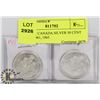 Image 1 : LOT OF 2 CANADA SILVER 50 CENT COINS 1961, 1965