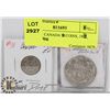 Image 1 : LOT OF 2 CANADA COINS, 1936, 1949 SILVER