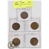 Image 1 : LOT OF 5 CANADA LARGE PENNIES 1859, 1917, 1918,