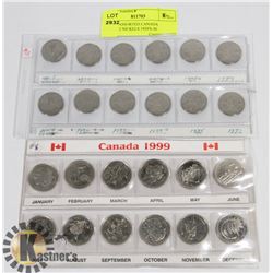 LOT OF ASSORTED CANADA COINS-12 NICKELS 1920'S-30