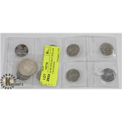 1966 CANADA SILVER HALF DOLLAR AND LOT OF 8 CANADA