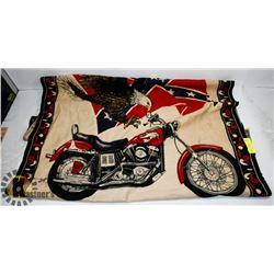 OLD SCHOOL HARLEY DAVIDSON WALL BANNER CLOTH