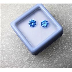 12)  LOT OF 2 MATCHED ROUND OCEAN BLUE