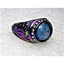 2)  RAINBOW TITANIUM WITH ROUND  BLUE FIRE