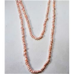 17)  STRING OF PALE PINK FRESH WATER PEARLS