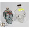 Image 1 : SET OF 2 COLLECTIBLE SKULL BOTTLES.
