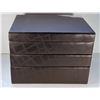Image 1 : 25)  DELUXE BROWN 3 LEVEL JEWELLERY BOX