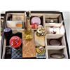 Image 4 : 25)  DELUXE BROWN 3 LEVEL JEWELLERY BOX
