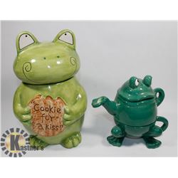 CARLTON CARDS FROG COOKIE JAR "COOKIE FOR A KISS"