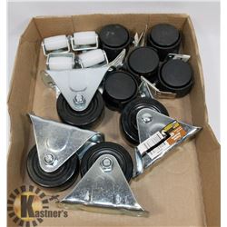 3 ASSORTED SETS OF NEW CASTORS