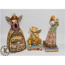 LOT OF 3 JIM SHORE FIGURES INCL "A PRAYER OF THANK