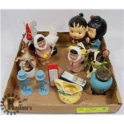 LOT OF VINTAGE SALT AND PEPPER SHAKERS, INUIT