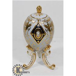 FABERGE PORCELAIN PEDESTAL EGG