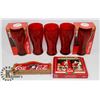 SET OF RED MCDONALD'S COKE COLLECTIBLE GLASSES