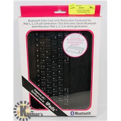BLUETOOTH IPAD CASE WITH REMOVABLE KEYBOARD, FITS