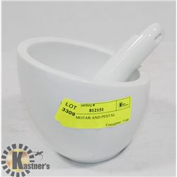 WHITE MOTAR AND PESTLE