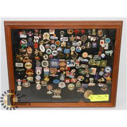 ASSORTED PINS IN A FRAME