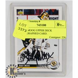 ANDY MOOG UPPER DECK AUTOGRAPHED CARD.