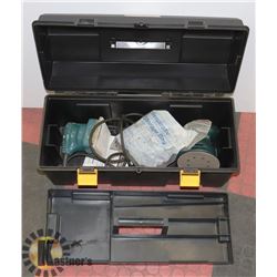 PLASTIC TOOL BOX WITH PALM SANDERS