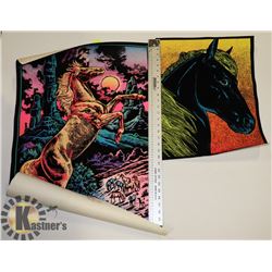 TWO VINTAGE BLACK LIGHT POSTERS.