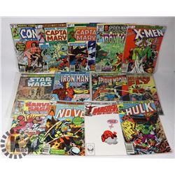 LOT OF 13 ASSORTED MARVEL COMICS INCL XMEN, HULK,