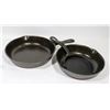 Image 1 : LOT OF 3 CAST IRON FRY PANS.