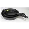 Image 1 : 3PC CAST IRON NORDIC WARE SKILLETS
