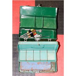 TWO SMALL METAL TOOLBOXES