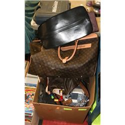 LARGE BOX OF POLICE SEIZURE PURSES