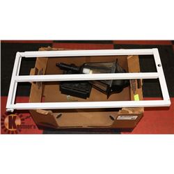 EXTERIOR BLACK COACH LIGHT, WHITE SECURITY BARS