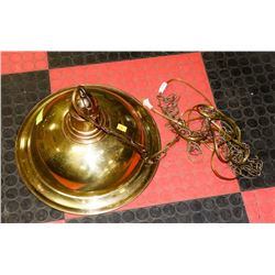 BRASS HANGING LAMP SHADE.
