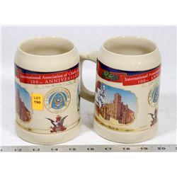 PAIR OF ANHEUSER BUSCH BEER STEINS
